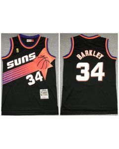 Men's Phoenix Suns #34 Charles Barkley Black 1992-93 Throwback Stitched Jersey