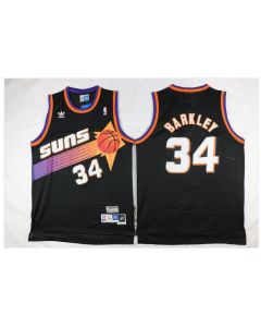 Men's Phoenix Suns #34 Charles Barkley Black Throwback Stitched Jersey