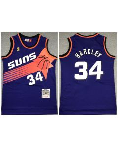 Men's Phoenix Suns #34 Charles Barkley Purple 1992-93 Throwback Stitched Jersey