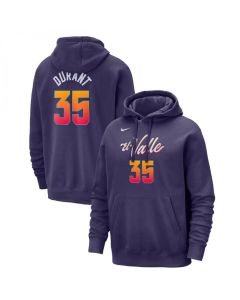 Men's Phoenix Suns #35 Kevin Durant Purple 2023/24 City Edition Name & Number Pullover Hoodie