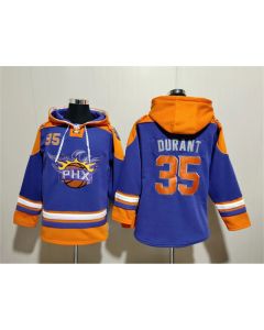Men's Phoenix Suns #35 Kevin Durant Purple Ageless Must-Have Lace-Up Pullover Hoodie