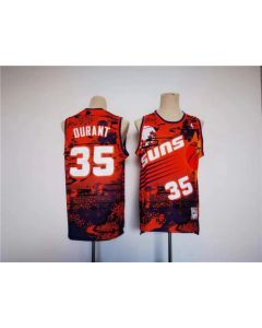 Men's Phoenix Suns #35 Kevin Durant Red Throwback Swingman Stitched Jersey