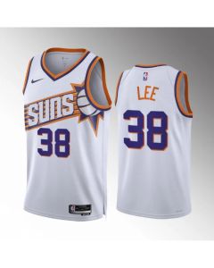 Men's Phoenix Suns #38 Saben Lee White Association Edition Stitched Basketball Jersey