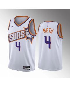 Men's Phoenix Suns #4 Chimezie Metu White Association Edition Stitched Basketball Jersey