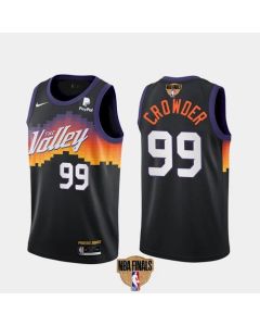 Men's Phoenix Suns #99 Jae Crowder 2021 Black NBA Finals City Edition Stitched Jersey