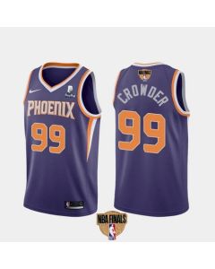 Men's Phoenix Suns #99 Jae Crowder 2021 Purple NBA Finals Icon Edition Stitched Jersey