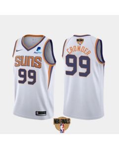 Men's Phoenix Suns #99 Jae Crowder 2021 White NBA Finals Association Edition Stitched Jersey