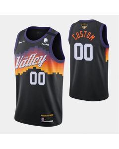 Men's Phoenix Suns Customized 2021 Black NBA Finals City Edition Stitched Jersey
