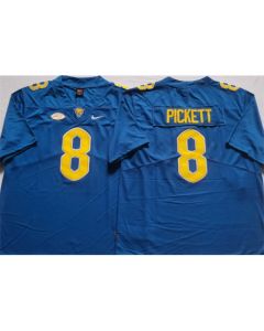 Men's Pittsburgh Panthers #8 PICKETT Blue Stitched Football Jersey