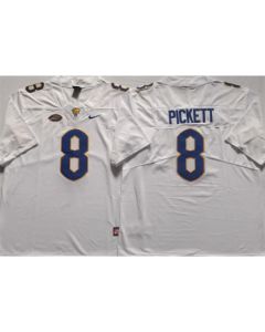 Men's Pittsburgh Panthers #8 PICKETT White Stitched Football Jersey