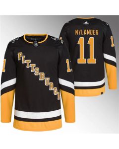 Men's Pittsburgh Penguins #11 Alex Nylander Black Stitched Jersey