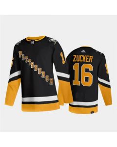 Men's Pittsburgh Penguins #16 Jason Zucker 2021/2022 Black Stitched Jersey