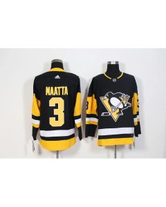 Men's Pittsburgh Penguins #3 Olli Maatta Black Stitched NHL Jersey