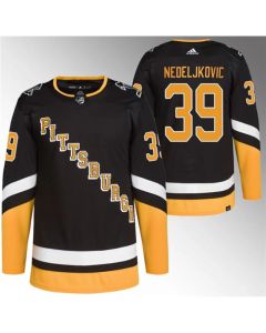 Men's Pittsburgh Penguins #39 Alex Nedeljkovic Black 2021/22 Alternate Primegreen Stitched Jersey