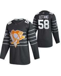 Men's Pittsburgh Penguins #58 Kris Letang 2020 Grey All Star Stitched NHL Jersey