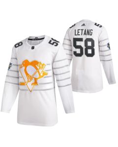 Men's Pittsburgh Penguins #58 Kris Letang 2020 White All Star Stitched NHL Jersey