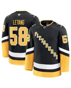 Men's Pittsburgh Penguins #58 Kris Letang Black 2024-25 Alternate Stitched Hockey Jersey