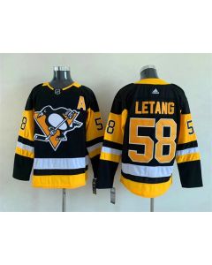 Men's Pittsburgh Penguins #58 Kris Letang Black Stitched Jersey