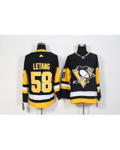 Men's Pittsburgh Penguins #58 Kris Letang Black Stitched NHL Jersey