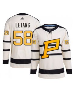 Men's Pittsburgh Penguins #58 Kris Letang Cream 2023 Winter Classic Stitched Jersey