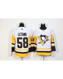 Men's Pittsburgh Penguins #58 Kris Letang White Stitched NHL Jersey