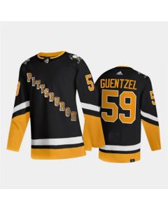 Men's Pittsburgh Penguins #59 Jake Guentzel 2021/2022 Black Stitched Jersey