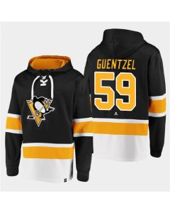 Men's Pittsburgh Penguins #59 Jake Guentzel Black All Stitched Sweatshirt Hoodie