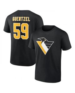Men's Pittsburgh Penguins #59 Jake Guentzel Black T-Shirt