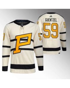 Men's Pittsburgh Penguins #59 Jake Guentzel Cream 2023 Winter Classic Stitched Jersey