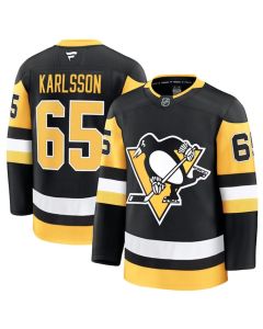 Men's Pittsburgh Penguins #65 Erik Karlsson Black 2024-25 Home Stitched Hockey Jersey