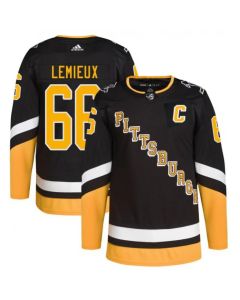 Men's Pittsburgh Penguins #66 Mario Lemieux 2021/2022 Black Stitched Jersey