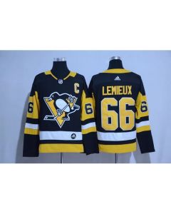 Men's Pittsburgh Penguins #66 Mario Lemieux Black Road Authentic Stitched NHL Jersey