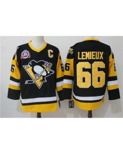 Men's Pittsburgh Penguins #66 Mario Lemieux Black Throwback CCM Stitched NHL Jersey