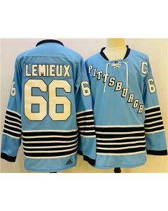 Men's Pittsburgh Penguins #66 Mario Lemieux Blue Team Classics Stitched NHL Jersey