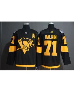 Men's Pittsburgh Penguins #71 Evgeni Malkin Black 2019 Stadium Series Stitched NHL Jersey