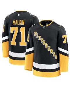 Men's Pittsburgh Penguins #71 Evgeni Malkin Black 2024-25 Alternate Stitched Hockey Jersey