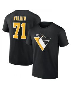 Men's Pittsburgh Penguins #71 Evgeni Malkin Black T-Shirt