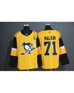 Men's Pittsburgh Penguins #71 Evgeni Malkin Gold Stitched NHL Jersey