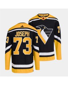 Men's Pittsburgh Penguins #73 Pierre-Olivier Joseph Black 2022-23 Reverse Retro Stitched Jersey