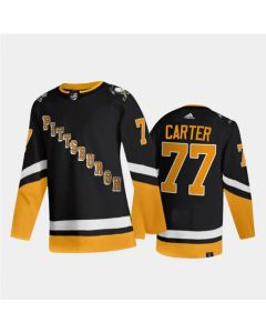Men's Pittsburgh Penguins #77 Jeff Carter 2021/2022 Black Stitched Jersey