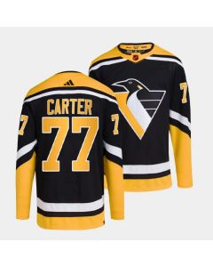 Men's Pittsburgh Penguins #77 Jeff Carter Black 2022-23 Reverse Retro Stitched Jersey