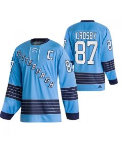 Men's Pittsburgh Penguins #87 Sidney Crosby 2022 Blue Classics Stitched Jersey