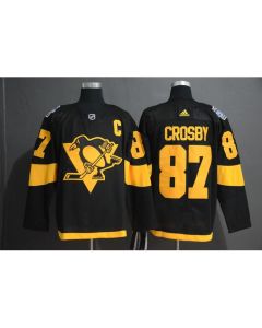 Men's Pittsburgh Penguins #87 Sidney Crosby Black 2019 Stadium Series Stitched NHL Jersey