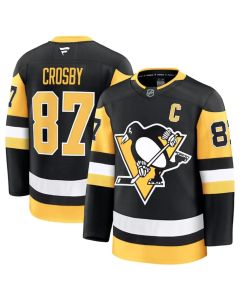 Men's Pittsburgh Penguins #87 Sidney Crosby Black 2024-25 Home Stitched Hockey Jersey