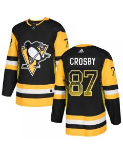 Men's Pittsburgh Penguins #87 Sidney Crosby Black Drift Fashion Stitched NHL Jersey