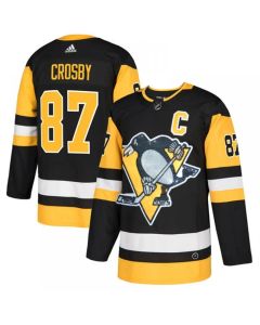 Men's Pittsburgh Penguins #87 Sidney Crosby Black Fashion Gold Stitched NHL Jersey