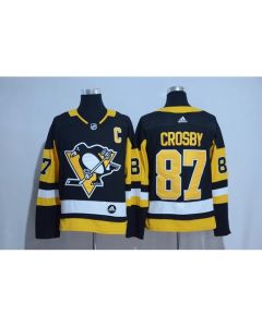 Men's Pittsburgh Penguins #87 Sidney Crosby Black Road Authentic Stitched NHL Jersey