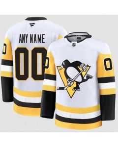 Men's Pittsburgh Penguins Active Player Custom White 2024-25 Away Stitched Hockey Jersey (White)