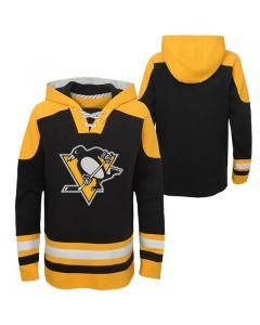 Men's Pittsburgh Penguins Black Ageless Must-Have Lace-Up Pullover Hoodie