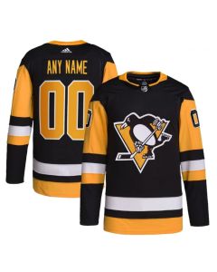 Men's Pittsburgh Penguins Custom Black Home Stitched Jersey